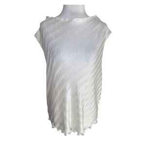 NEW ASTR the Label Pleated Top Sleeveless Blouse Ivory‎ Party Casual XL NWT